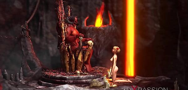  Inferno. Hot sex in hell. Devil fucks hard a young sexy slave